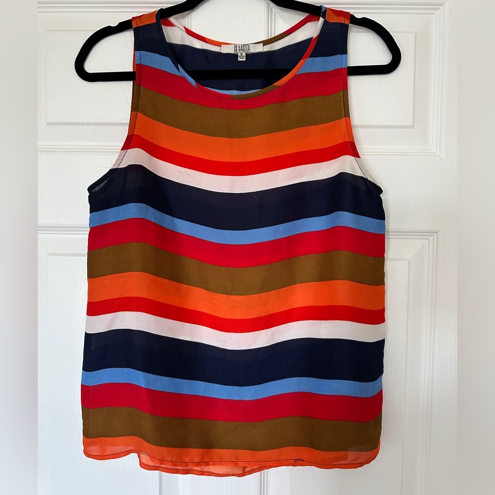 BB Dakota Colorful Striped Sleeveless Top